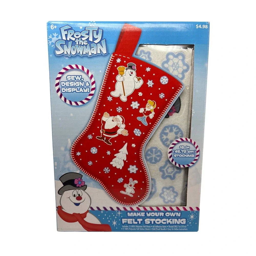 Frosty the Snowman Make Your Own Felt Stocking Craft Kit 18 Inch Christmas STEAM